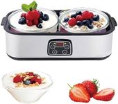 2L Probiotic Yogurt Maker with Adjustable Time & Temp Control - Make Trillions of Live Probiotics with Two 1-Quart Containers for Larger Batches Greek Yogurt Maker for Homemade Dessert