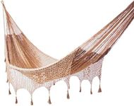 NOVICA Nylon Brown Rope Hammock 'Copper Filigree' (Triple)