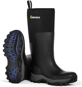 GIEESHIELD Rubber Boots for Men & Women – Ultra-Light Waterproof 6mm Neoprene Insulated Boots with Anti-Slip Sole, Warm Hunting & Rain Boots for Farming, Snow, Mud(Black, Next Camo G2)