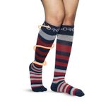 Sorgen Cotton Compression Socks - Men & Women Travel & Flight Socks, Leg Pain Relief (Red_Medium)