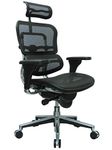 Ergohuman Eurotech GEN2 – High Back Black Mesh Office Chair with Adjustable and Flexible Lumbar Support – Headrest, Seat Slider, Armrests, and Height Adjustment