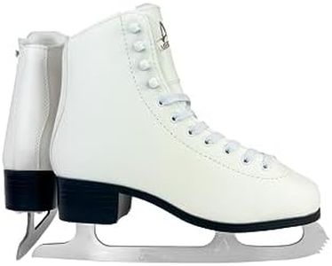 American Athletic Shoe Girl's Leather Lined Figure Skates, White, 12