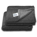 MAX Microfiber Cloth for Car (1200 GSM, 2 Pc, 40x60 cm, Grey) Fastest Drying Towel, Twisted Loop, Super Absorbent & Lint Free Towel with Edgeless Design for Professional Car Drying & Cleaning