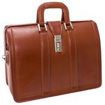 McKlein, V Series, MORGAN, Top Grain Cowhide Leather, 17" Leather Litigator Laptop Briefcase, Brown (83344)