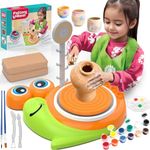 Pottery Wheel for Kids-Complete Pottery Painting Kit Arts and Crafts for Kids Ages 8-12, Clay Sculpting Tools with 1.7lb Air Dry Clay, Birthday Christmas Gifts Toys for Boy Girls Age 6 7 8 9 10 11 12