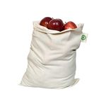 Food Grade Bulk Storage Bags - 6 Pack, XL Size, 100% Organic Cotton Drawstring Bags - Flour Sack Bags - Reusable, Washable Muslin Produce Bags - All Natural Cloth Bags for Grains (6 X-Large” 14”x18”)