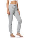 SAFORT 34" Inseam Tall Regular Women 100% Cotton Jogger Pants Casual Sweatpants Tracksuit Bottoms with 3 Pockets, Light Grey L