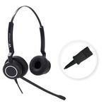 Plantronic-QD Headset with Microphone - for Cables with Quick Disconnect Connector for Call Center Office (Binaural)