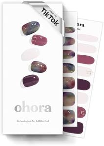 ohora Semi Cured Gel Nail Strips (N Tie-dye) - Purple, Ombre, Works with Any UV/LED Nail Lamps, Salon-Quality, Easy to Apply & Remove - Valentine's Day Gel Nail Wraps, Stickers, Romantic Gift Ideas