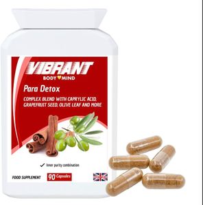 para Detox - Parasite Cleanse for Humans - 90 Capsules - Caprylic Acid, Olive Leaf, Grapefruit Seed - Non-GMO, Made in The UK