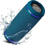 TREBLAB HD77 Blue-Bluetooth Portable Speaker-360° HD Surround Sound-Wireless Dual Pairing-30W of Stereo Sound-DualBass Technology - IPX6 Waterproof Design with up to 20H(Renewed)