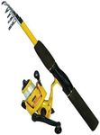 Eagle Claw Pack-It Spin Combo Telescopic Fishing Rod and Reel - Yellow, 5.6 ft