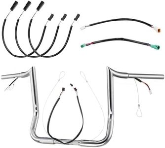 Prewired 14" Rise Ape Hangers Handlebars for Harley 2014-2023 Street Glide/Electra Glide/Ultra Limited 1.25" Meathook Bar Pre-wired CAN-Bus Wire and Guiding Line, Chrome