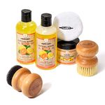 CLARK'S Complete Cutting Board Care Kit - Cutting Board Oil and Wax - Soap - Clark Cutting Board Wax Finish (6oz) - Applicator - Scrub Brush - Finishing Pad - Scented with Orange and Lemon