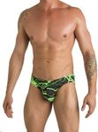 Gary Majdell Sport Mens Solid Green Thunder Contour Pouch Bikini Swimsuit Medium