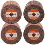 RENOTEC Non-Woven Wheel, 120x100mm, Italian Material, Wire Drawing Satin Finish of Metal Surface, Conditioning Drum Burnishing Wheel (80-240 Grit Set)