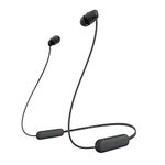 Sony WI-C100 Wireless In-ear Headphones - Up to 25 hours of battery life - Water resistant -Built-in mic for phone calls - Voice Assistant compatible - Reliable Bluetooth® connection - Black