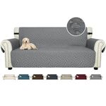 CHELZEN Latest Water Repellent Sofa Covers 3 Seater Non-Slip Sofa Slipcovers for Kids Dogs Pets Couch Cover Furniture Protector with Elastic Straps (Light Gray, 3 Seater)