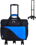 Bowling Ball Bag 2 Ball Bowling Bag with Wheels Blue Bowling Rolling Roller Bags for Bowling Set Stuff Supplies Double Dual Bowling Ball Tote for Bowling Equipment Bowling Accessories for Men Women