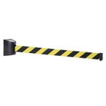 FlexiBarrier Retractable Barrier Tape/Wall Bracket with Strap Basic (10m) (Black/Yellow)