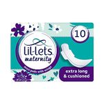 Lil-Lets Maternity Pads | 10 x Extra Long Maxi Thick Pads with Wings