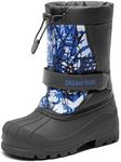 DREAM PAIRS Boys & Girls Mid Calf Waterproof Winter Snow Boots for Toddler/Little/Big Kid,Size 5 Toddler,Navy,KAMICK