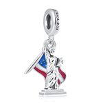 OutstandLong Vacation Travel American Flag New York City Statue of Liberty Charm Bead fit Pandora Bracelets for Women