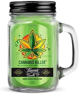 12oz Cannabis Killer (Removes Weed Smell) Lightly Scented Beamer Candle Co. Ultra Premium Jar Candle. 90 Hr Burn Time. USA Made