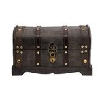 BRYNNBERG - Pirate Treasure Chest Storage Box - Columbus 31x18x18cm - Durable Wooden Treasure Chest with Lock - Unique Handmade Decorative Wood Storage Box - Vintage Wood Chest Box - The Best Gift