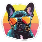 Cool French Bulldog Dog Sticker - Waterproof Vinyl Decal for Car Bumper, Laptop, Water Bottle, Luggage, Wall, and Window, Size - 5'' Longer Side