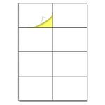8 per Sheet, 25 Sheets, A4 White Sticker Labels, Laser/Inkjet Printing - 105 x 74.25mm