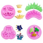 4 Pack Crown Fondant Candy Silicone Molds Crown Mold for Sugarcraft, Cake Decoration, Cupcake Topper, Chocolate, Pastry, Cookie Decor, Jewelry, Clay, Epoxy Resin, Crafting Projects