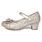 Lilley Sparkle Girls Rose Gold Heeled Shoe - Size 1 UK - Gold