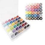 36 pcs Sewing Machine Bobbin Thread with Bobbin Case, Pre-Wound Bobbins Set Sewing Machines Accessories for Brother/Babylock/Janome/Elna (Assorted Colors)