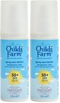 Childs Farm Kids & Baby Sun Lotion Spray SPF 50+ | UVA & UVB Very High Protection | Extra Water Resistant | Fragrance Free | Suitable for Dry, Sensitive Skin, 100ml (Pack of 2)
