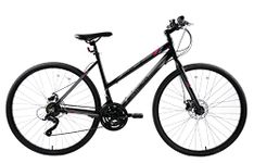 Ammaco Ridgeway 700c Sports Hybrid Commuter Fitness Womens Bike Disc Brake 19 Inch Frame Black