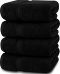 Utopia Towels 4 Pack Premium Bath Towels Set, (27 x 54 Inches) 100% Ring Spun Cotton 600GSM, Lightweight and Highly Absorbent Quick Drying Towels, Perfect for Daily Use (Black)