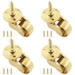 Luomorgo 4 Pcs Universal Stem Casters Brass Castor Heavy Duty 360 Degree Rotation Swivel Wheels Hardware Movable for Furniture Trunk Box Sofa Trolley Chairs Cabinet Bed