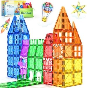 60 PCS Magnetic Building Tiles Kids Toys STEM Magnetic Blocks Sensory Toys Kids Games Magnet Building Toys for Boys and Girls Aged 3+, Kids Brain Development Preschool Kindergarten Toddler Toys