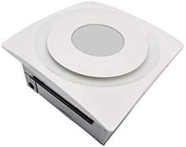 Aero Pure AP124-SL W 120 CFM w Quiet Bathroom Ceiling Ventilation Fan with Dimmable LED Light, White