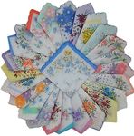 Forlisea Womens Colorful Ladies Hankies 100% Cotton Handkerchief Wendding Hanky