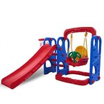 Baybee Swing & Slide Garden Slide and Swing Combo for Kids - Happy Garden Slider, basketball set (Happy Slide Cum Swing,basketball set) - 153 x 86 x 103 cm