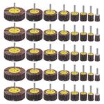 40 Pack 1/4" Abrasive Flap Wheel Sander Set, Rocaris 80 Grit Aluminum Oxide Flap Wheels Cylindrical Shape Sanding Wheel, 8 Sizes