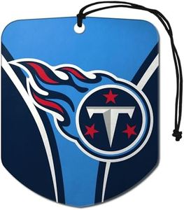FANMATS 61589 NFL Tennessee Titans Hanging Car Air Freshener, 2 Pack, Black Ice Scent, Odor Eliminator, Shield Design with Team Logo