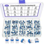 RUNCCI-YUN 150pcs 15 Values 100 Ohm- 2M Ohm Ohm Potentiometer Variable Resistor Arduino Potentiometer variable trimmer resistor Assortment Kit( Blue and white )