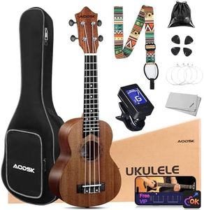 AODSK Concert Ukulele for Beginner 23 Inch Ukelele Kit with Gig Bag StrapTuner Nylon String 4 Picks Cloth Online Lesson Holiday Gift