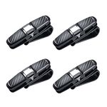 4 Packs Glasses Holders for Car Sun Visor, Sunglasses 360° Rotational Car Glasses Holder with Ticket Card Clip (Sliver)