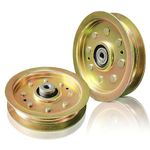 Vkinman 2 Pack 756-04129 Flat Idler Pulley for MTD Cub Cadet RZT 50 L54 42 S50 Troy-Bilt GT54 TB2450 753-08171 756-04129B 756-04129C