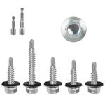 130 Pcs M4.8x16mm Roofing Screws, Hex Washer Head Self Drilling Screws for Metal, Sheet to Timber Roofing Screws with Washers, TEK Screws, Hex Head Timber Screws for Wood Corrugated Roof Fixings