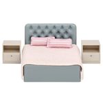 LUNDBY Dolls House Furniture Bedroom Set – Doll Bed – Doll House Accessories for 11cm Mini Dolls – 6 pieces, Age 3+ Scale 1:18